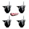 Service Caster 35 Inch Soft Rubber Wheel Swivel 34 Inch Threaded Stem Caster Set with Brake SCC SCC-TS20S3514-SRS-PLB-34212-4 - alternate 3